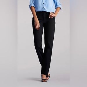 Lee Womens Jeans Size 14 Relaxed Fit Straight Leg Mid Rise Pure Black